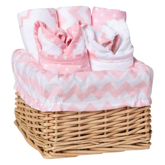 Trend Lab&#xAE; Pink Sky 7 Piece Feeding Basket Gift Set